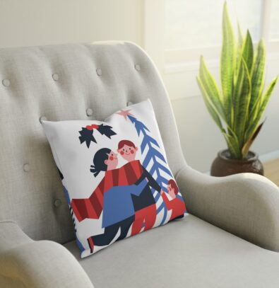 Interiow Decors - Family Holiday Cushion - Cozy Winter Decor with Festive Design