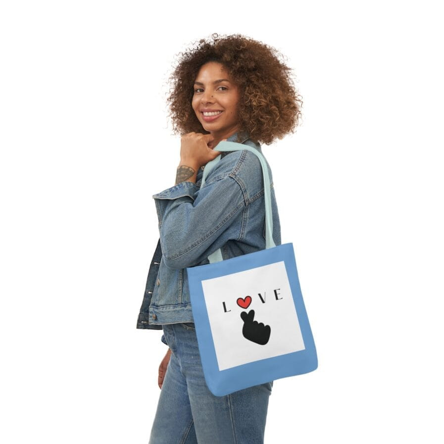 Love Canvas Tote Bag with Colorful Straps - Perfect Gift for Valentine's Day