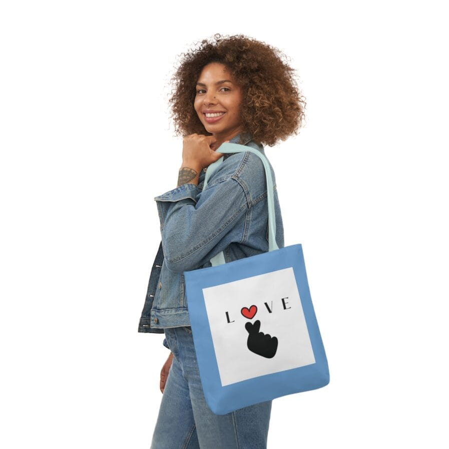 Love Canvas Tote Bag with Colorful Straps - Perfect Gift for Valentine's Day