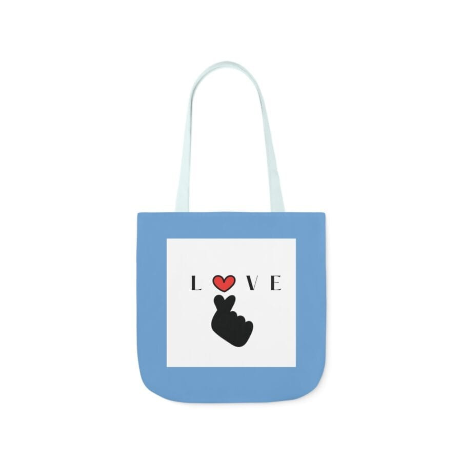 Love Canvas Tote Bag with Colorful Straps - Perfect Gift for Valentine's Day
