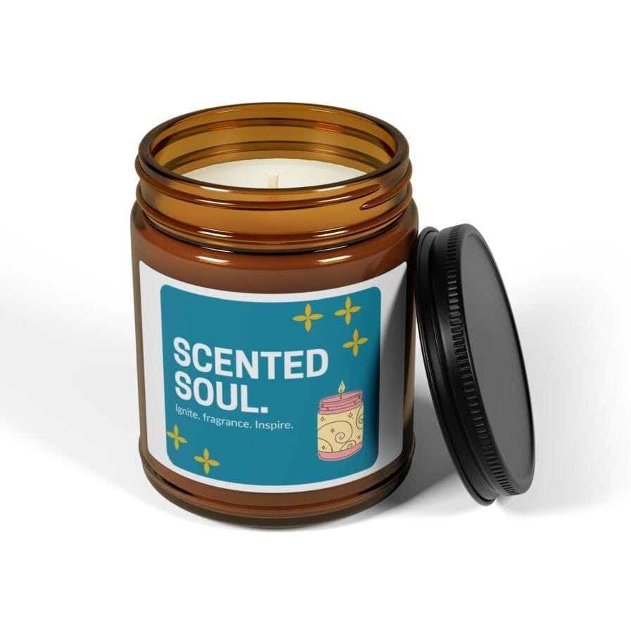 Scented Soul Soy Candle - Ignite, Fragrance, Inspire - Multi-Size Amber Jar