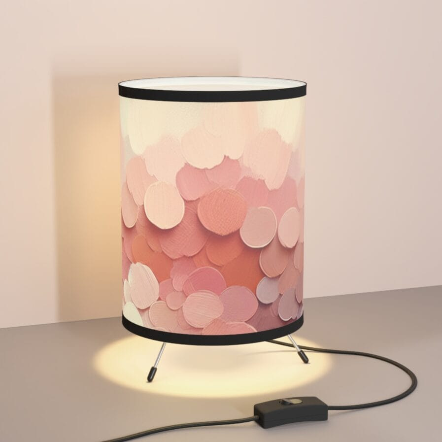 Stylish Tripod Lamp with Floral Watercolor Shade -