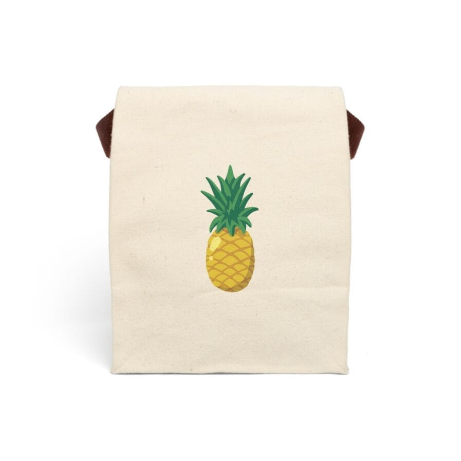 Fun Pineapple Canvas Lunch Bag with Strap - Eco-Friendly Tote for Kids & Adults