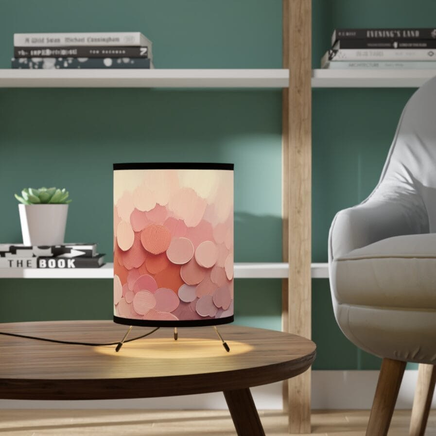 Stylish Tripod Lamp with Floral Watercolor Shade -