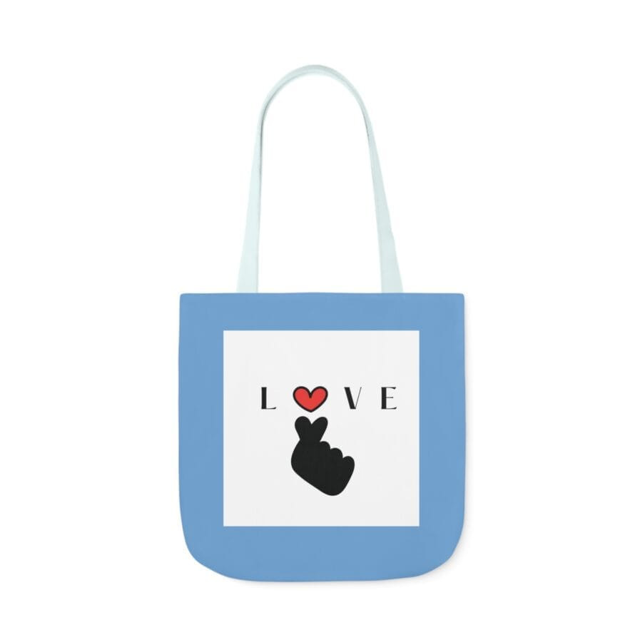 Love Canvas Tote Bag with Colorful Straps - Perfect Gift for Valentine's Day
