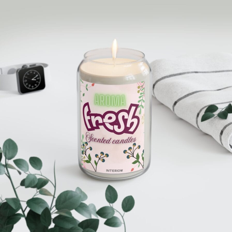 Fresh Aroma Scented Candle - 13.75oz - Vanilla Bean Aroma Glass bottle