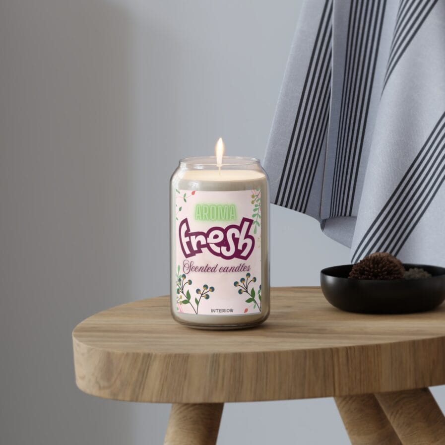 Fresh Aroma Scented Candle - 13.75oz - Vanilla Bean Aroma Glass bottle