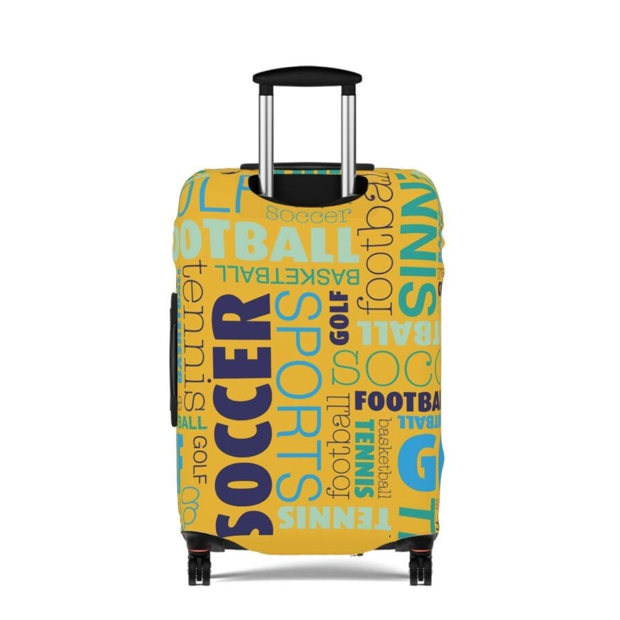 Yellow Rugby Soccer Theme Luggage Cover, Travel Accessory, Suitcase Protector,