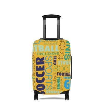 Yellow Rugby Soccer Theme Luggage Cover, Travel Accessory, Suitcase Protector,