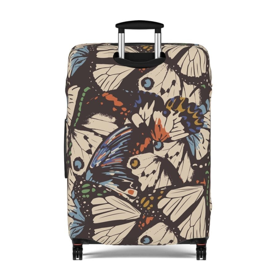 Butterfly Floral Luggage Cover, Travel Accessory, Suitcase Protector, Gift for Travel Lovers
