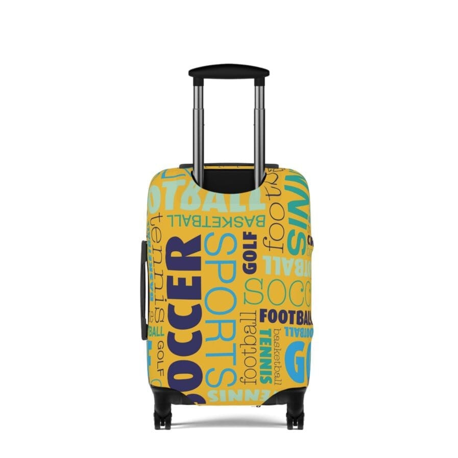 Yellow Rugby Soccer Theme Luggage Cover, Travel Accessory, Suitcase Protector,