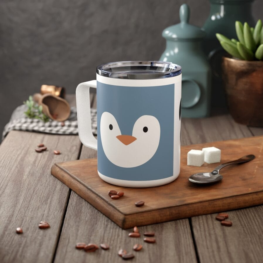 Cute Animal Insulated Coffee Mug, Fun Gift for Animal Lovers, Travel Mug,