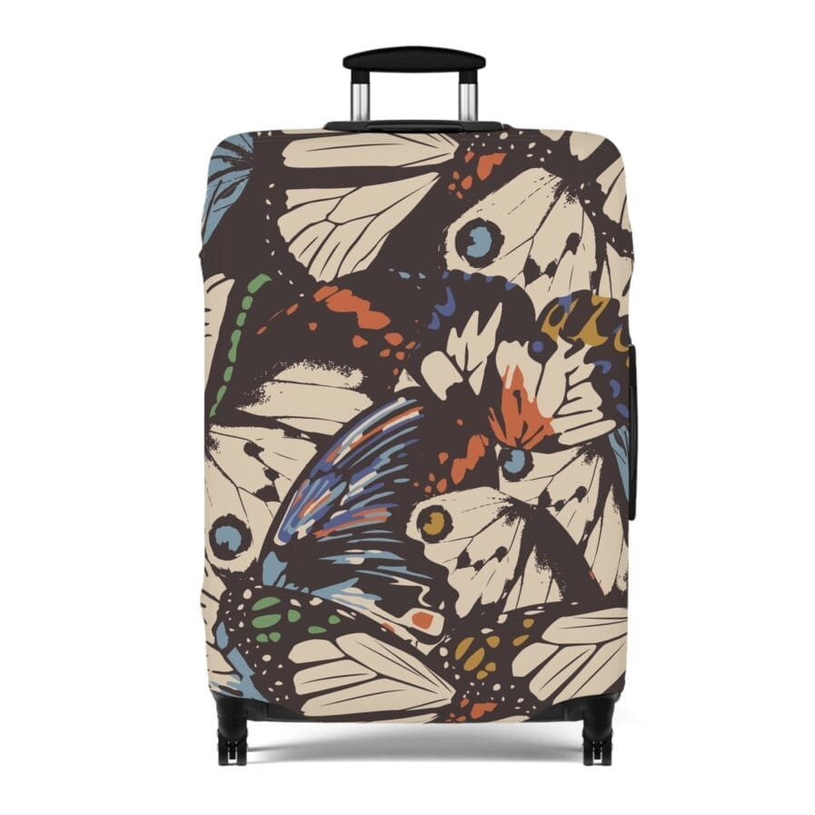 Butterfly Floral Luggage Cover, Travel Accessory, Suitcase Protector, Gift for Travel Lovers