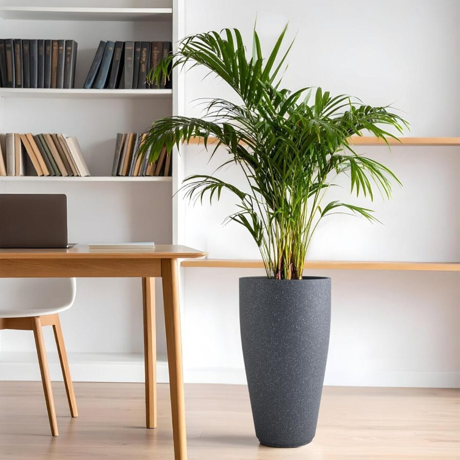 Tall Flower Pot 24 Inch  - Durable Polymer Indoor Outdoor